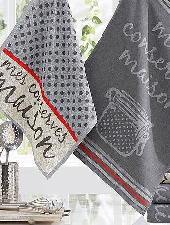 Becquet - Lot torchons + essuie-mains CONSERVE MAISON en coton