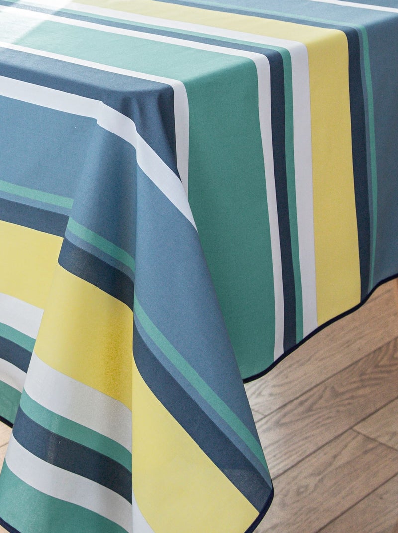 Becquet - Nappe STRIBER en coton Bleu Vert - Kiabi