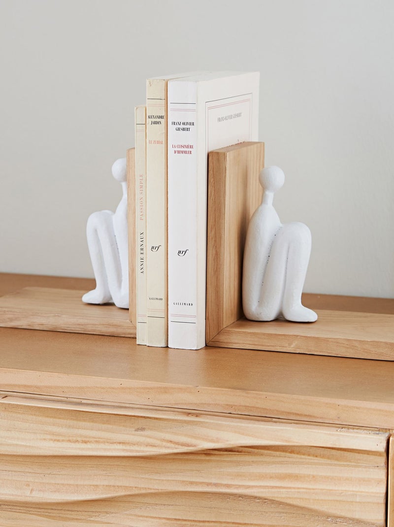 Becquet - Objet décoration à poser SITTING en bois Blanc - Kiabi