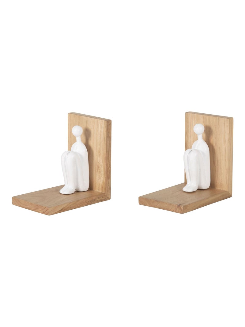 Becquet - Objet décoration à poser SITTING en bois Blanc - Kiabi