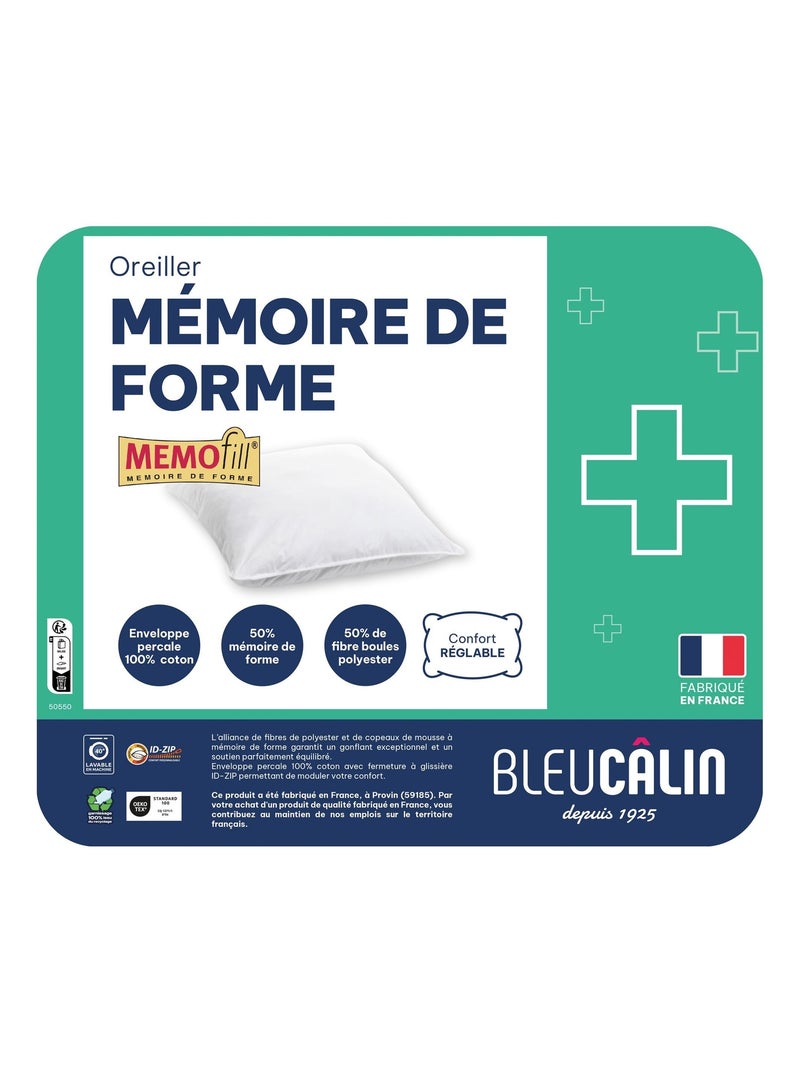 Becquet - Oreiller ergonomique memofill en coton Blanc - Kiabi