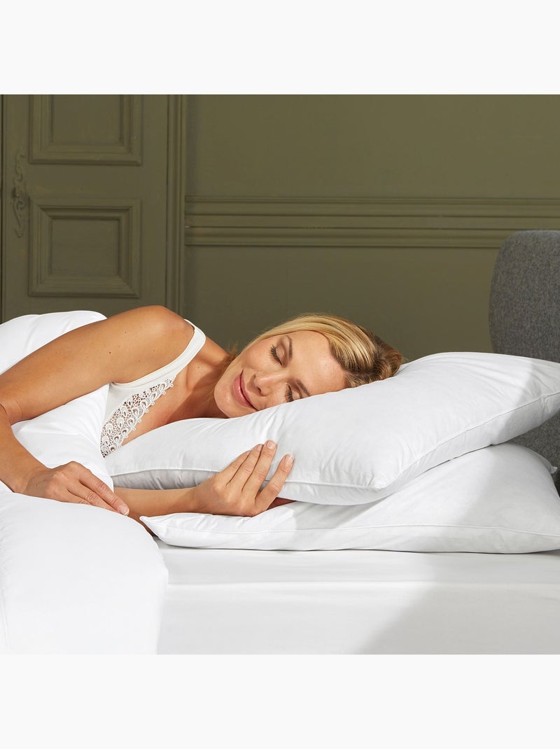 Becquet - Oreiller moelleux GAMME PHOENIX NATUREL 70% DUVET en coton Blanc - Kiabi