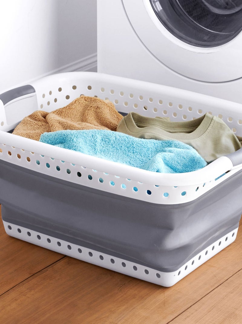 Becquet - Panier à linge FOLDY PANIER A LINGE PLIABLE en plastique Gris Argenté - Kiabi