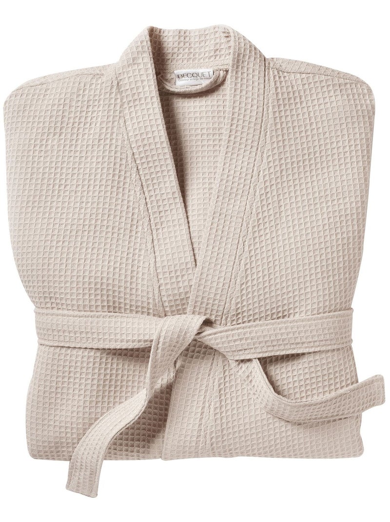 Becquet - Peignoir de bain PEIGNOIR NID-D'ABEILLES en coton Beige - Kiabi