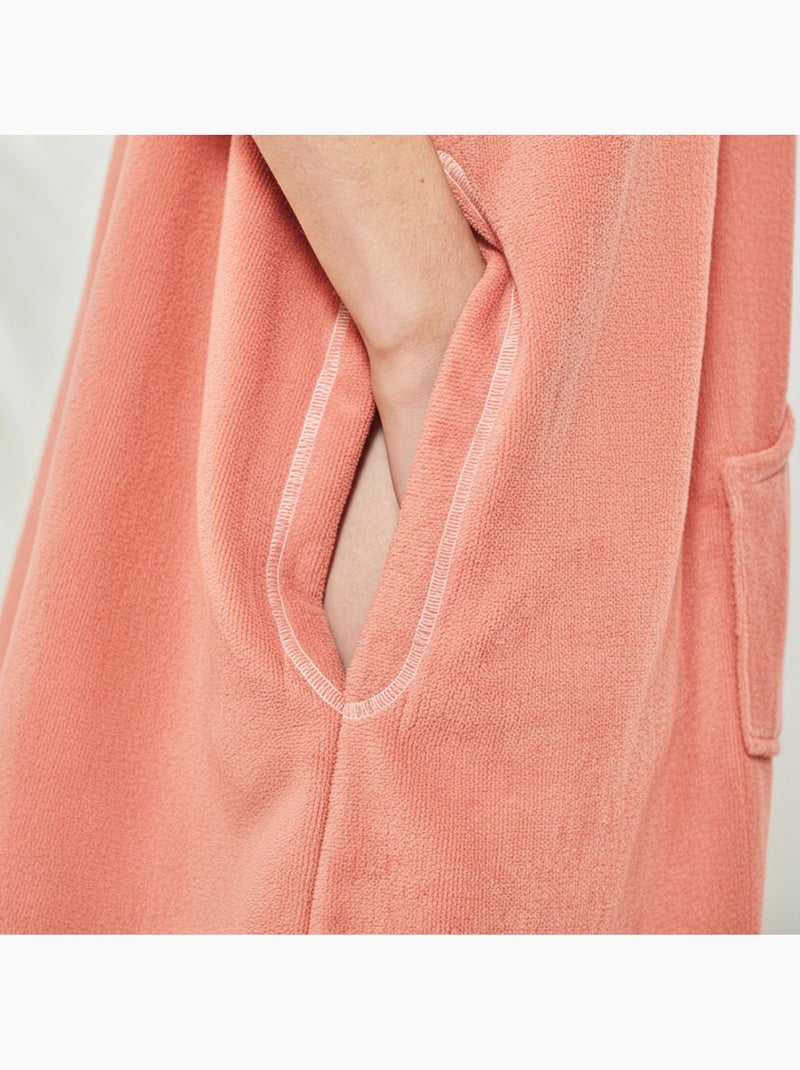 Becquet - Peignoir de bain PONCHO MIXTE ADULTE en coton Rose saumon - Kiabi