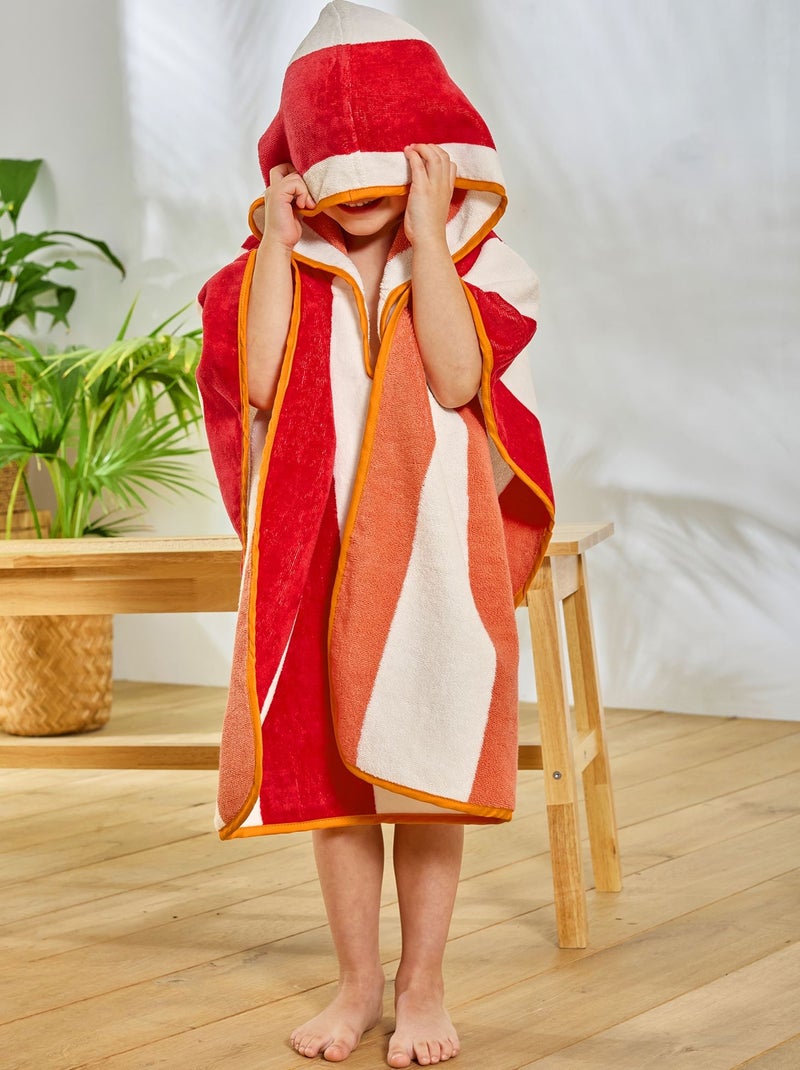 Becquet - Peignoir de bain PONCHOTRANSAT en coton Rose framboise - Kiabi