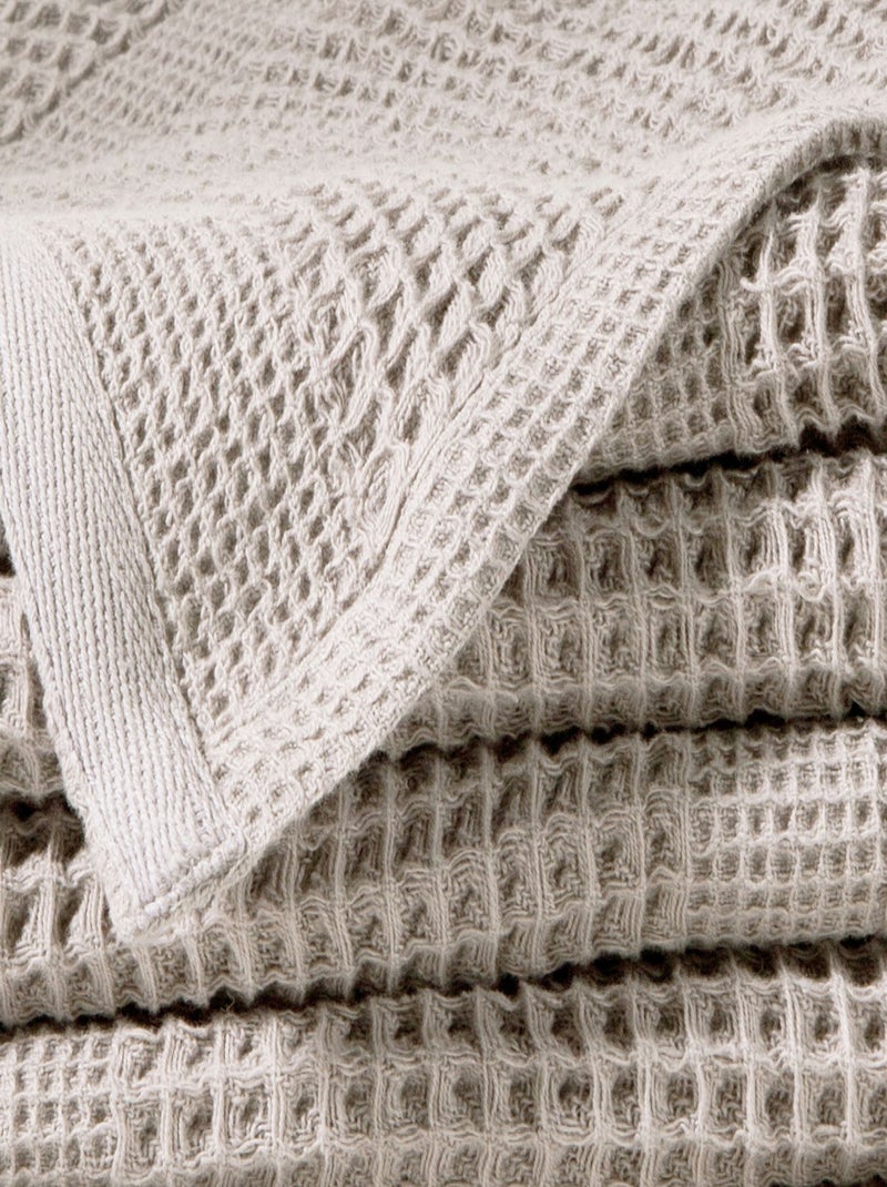 Becquet - Plaid COTON NID D'ABEILLE en coton Gris Argenté - Kiabi