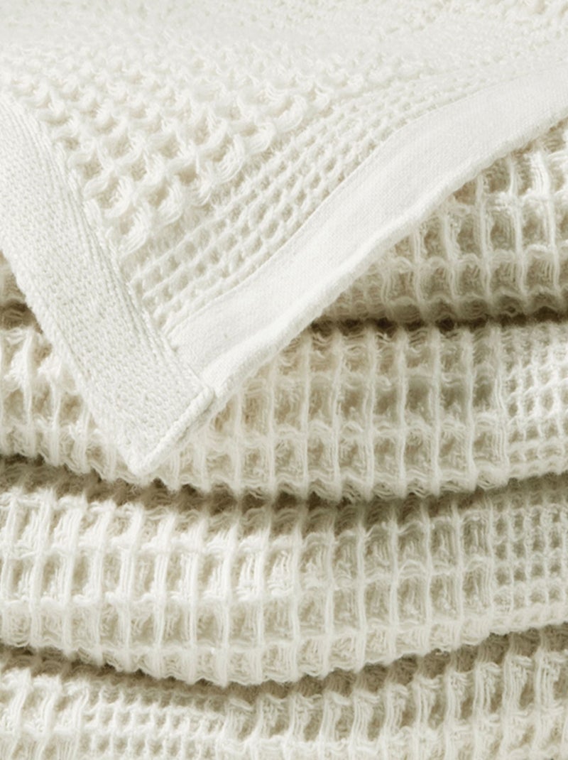 Becquet - Plaid COTON NID D'ABEILLE en coton Ivoire - Kiabi