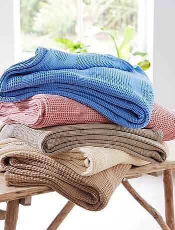 Becquet - Plaid COTON NID D'ABEILLE en coton