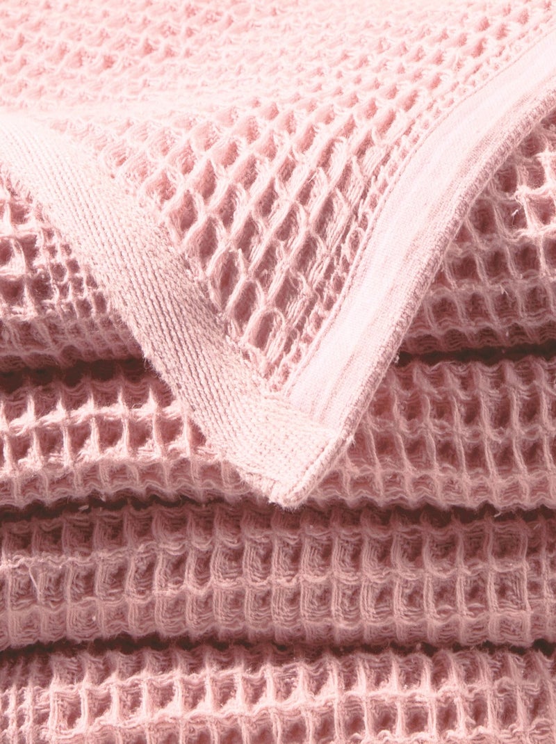 Becquet - Plaid COTON NID D'ABEILLE en coton Rose clair - Kiabi