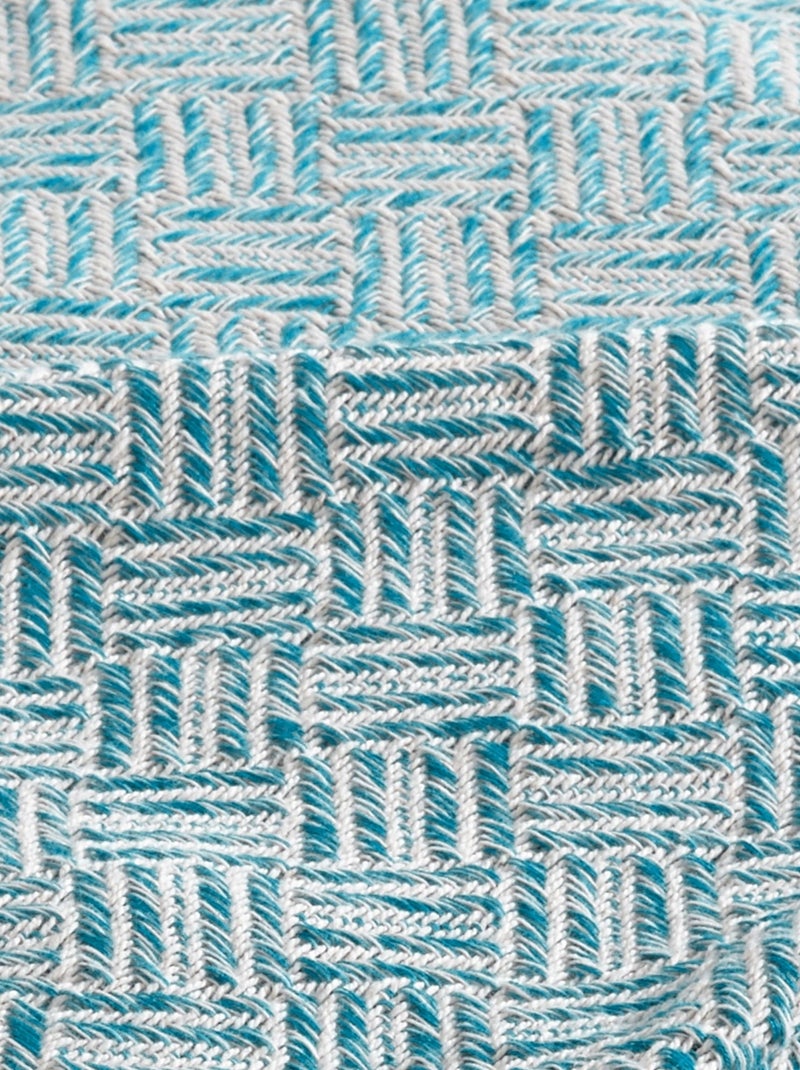 Becquet - Plaid ERIS en coton Bleu canard - Kiabi