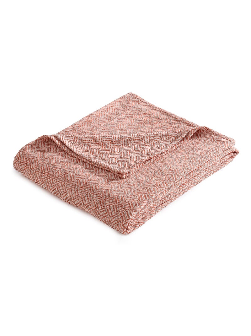 Becquet - Plaid ERIS en coton Rouge brique - Kiabi