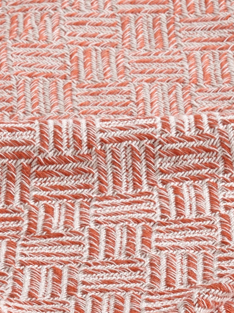 Becquet - Plaid ERIS en coton Rouge brique - Kiabi