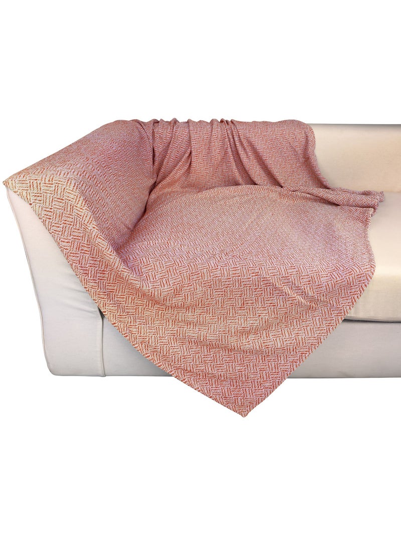 Becquet - Plaid ERIS en coton Rouge brique - Kiabi