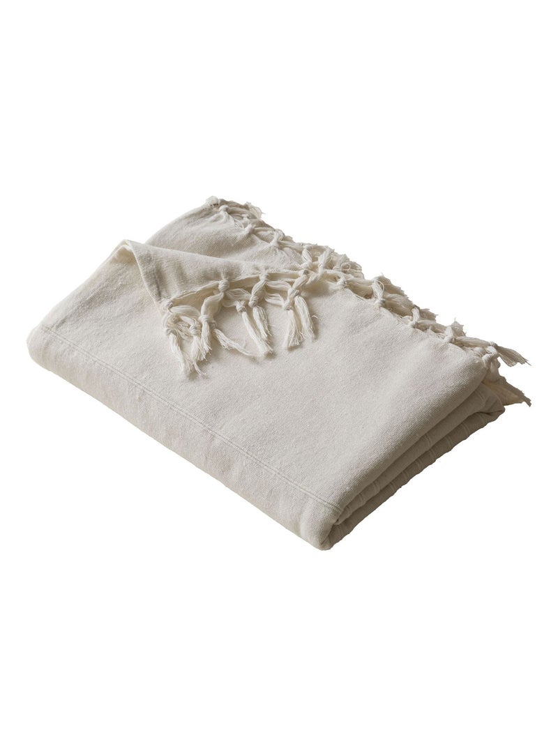 Becquet - Plaid ORION en coton Ivoire - Kiabi