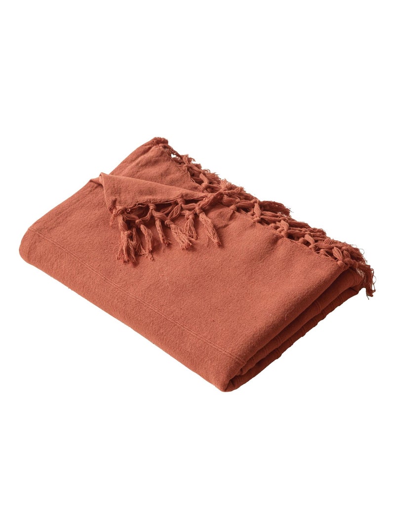 Becquet - Plaid ORION en coton Marron noisette - Kiabi