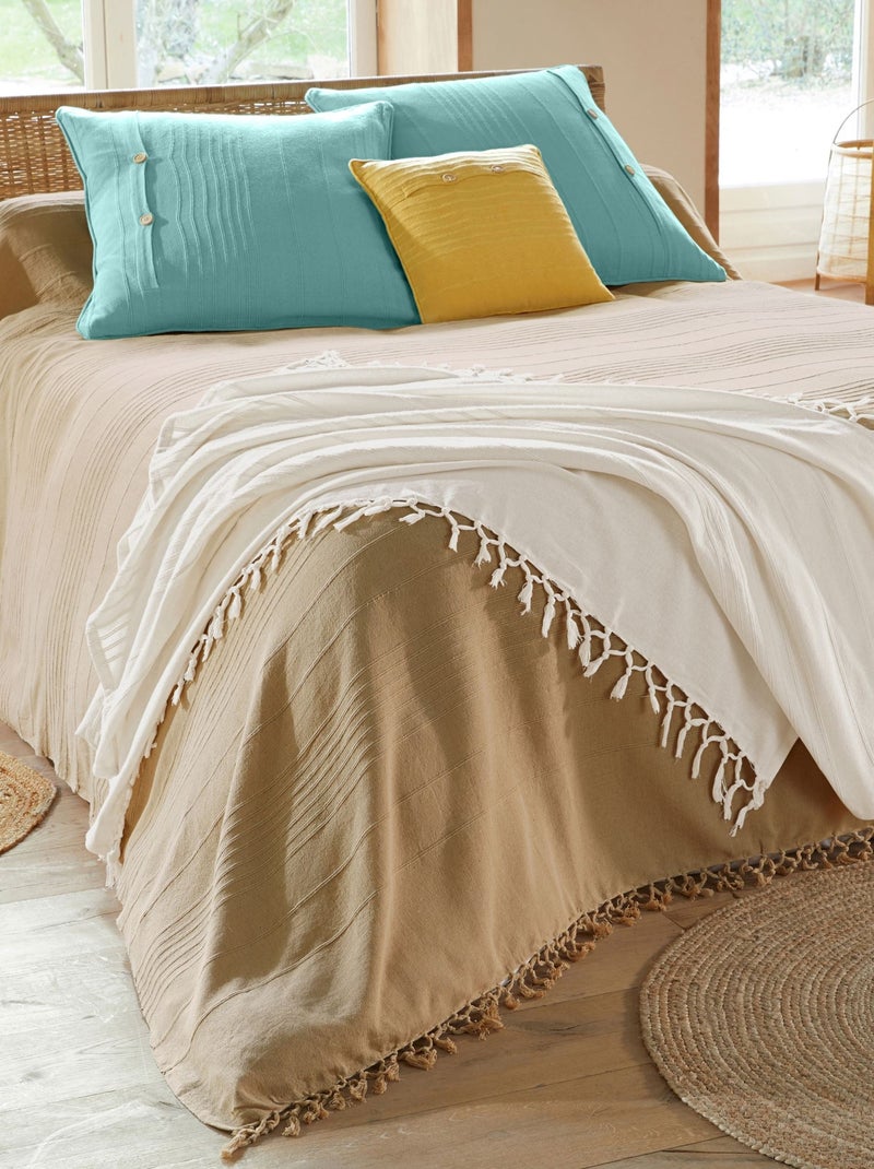 Becquet - Plaid ORION en coton Vert clair - Kiabi