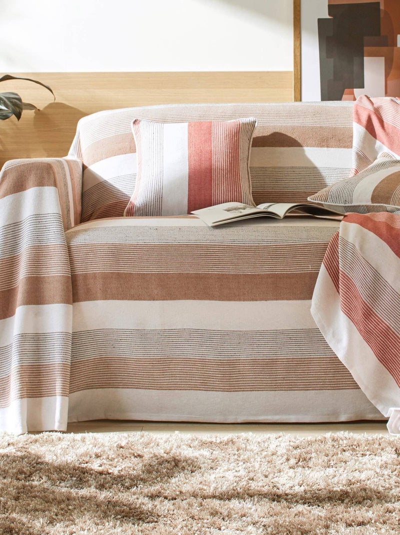 Becquet - Plaid TREPORT en coton Beige - Kiabi
