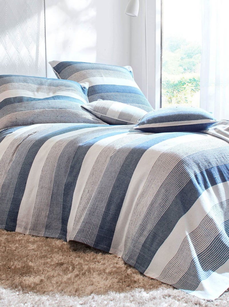 Becquet - Plaid TREPORT en coton Indigo - Kiabi