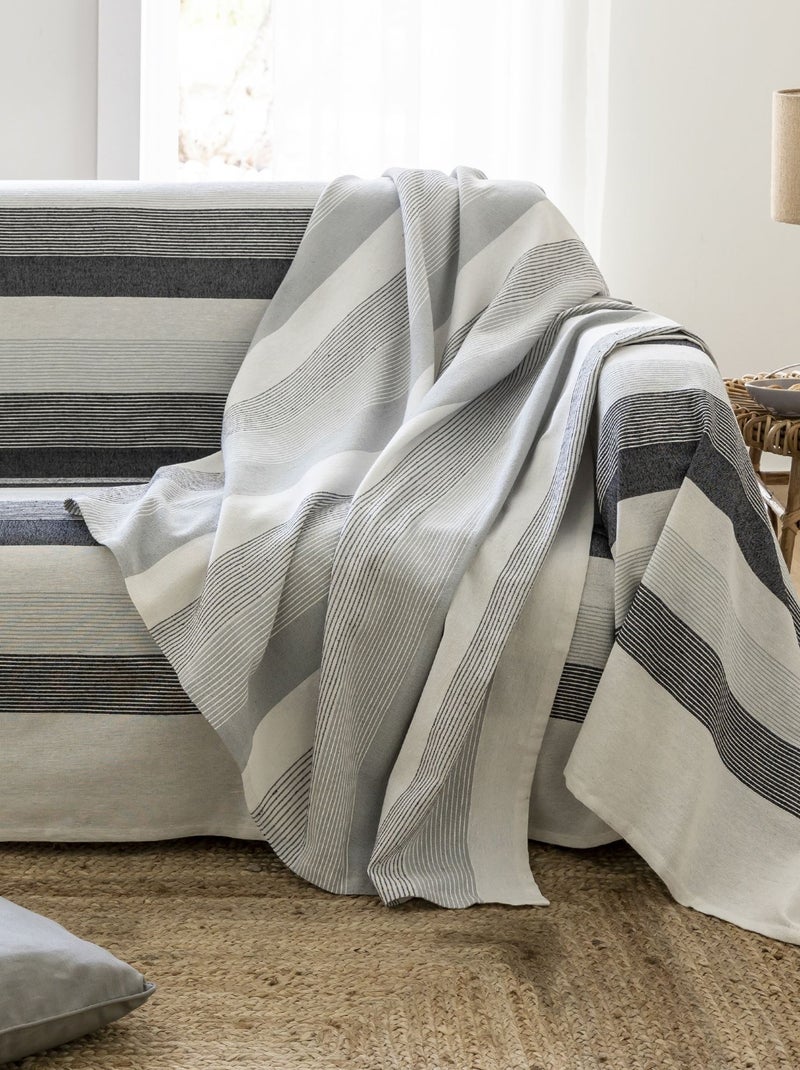 Becquet - Plaid TREPORT en coton Noir - Kiabi
