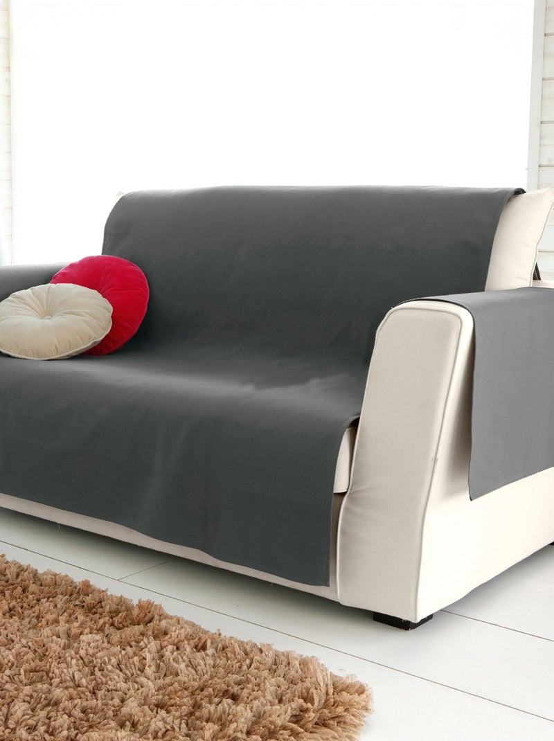 Becquet - Protège canapé LONA SOFT en coton Gris Argenté - Kiabi