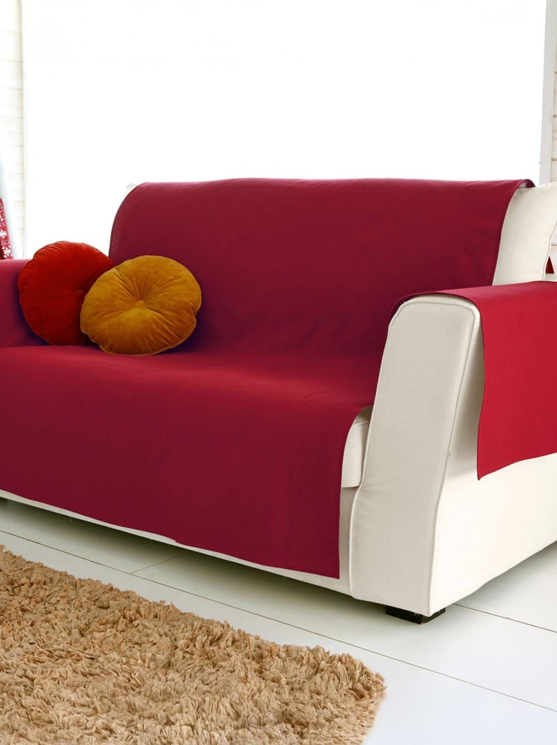 Becquet - Protège canapé LONA SOFT en coton Rouge brique - Kiabi