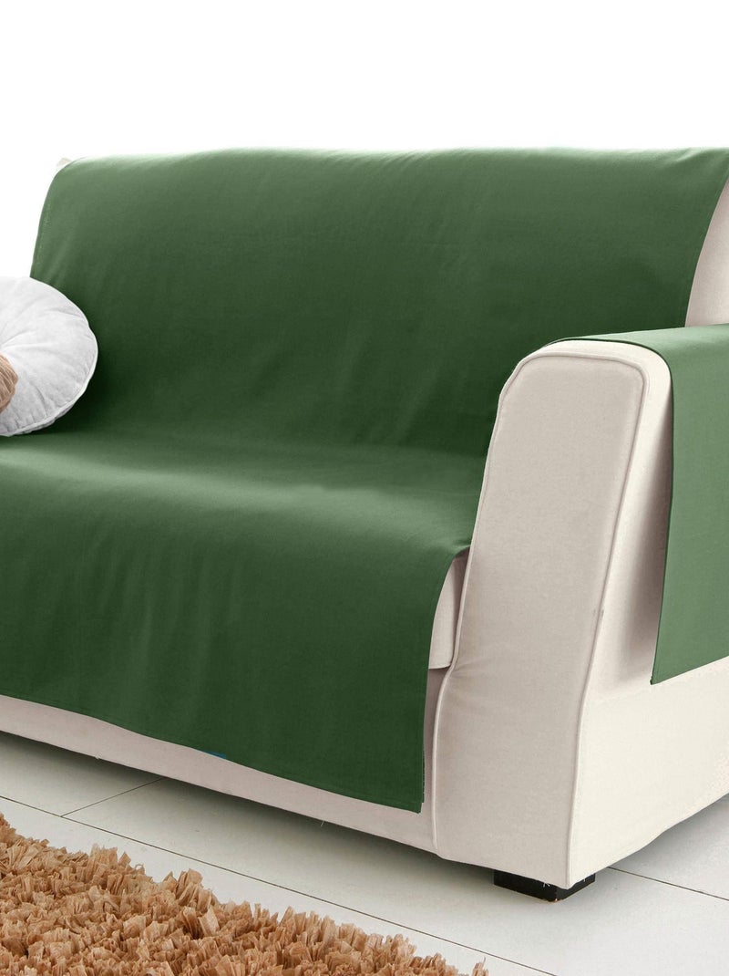 Becquet - Protège canapé LONA SOFT en coton Vert olive - Kiabi