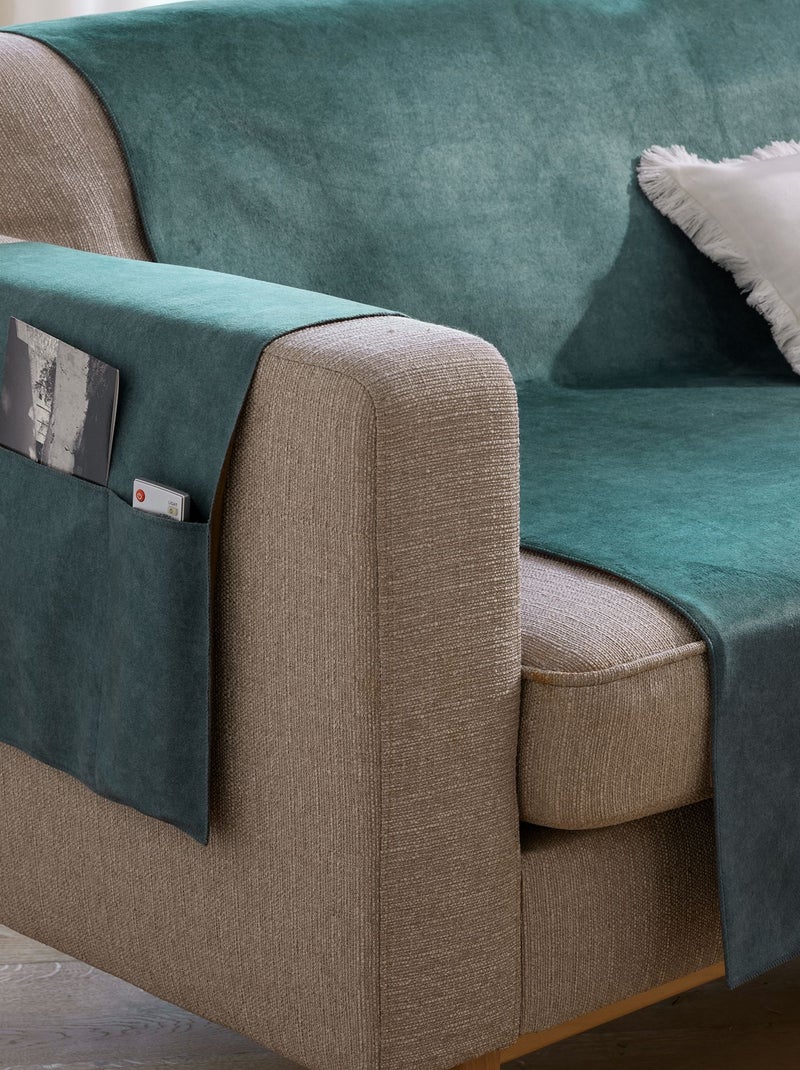 Becquet - Protège canapé WHISPER en polyester Bleu céladon - Kiabi