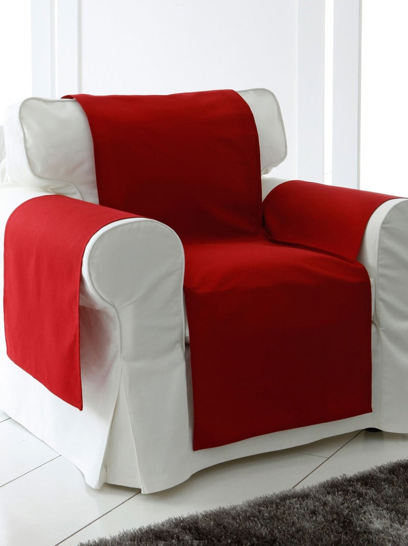 Becquet - Protège fauteuil LONA SOFT en coton Rouge brique - Kiabi