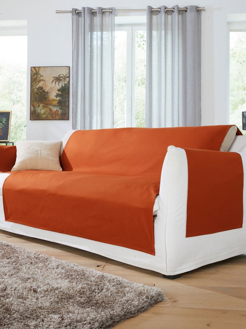 Becquet - Protège fauteuil LONA SOFT en coton Terracotta - Kiabi