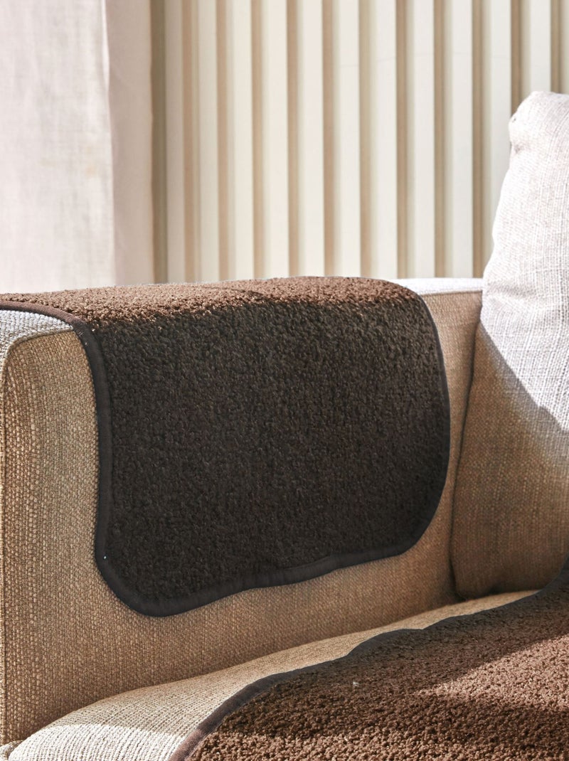 Becquet - Protège fauteuil SHERPA en polyester Marron cappuccino - Kiabi