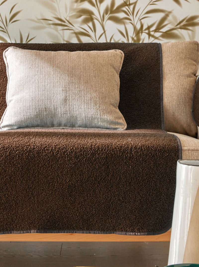 Becquet - Protège fauteuil SHERPA en polyester Marron cappuccino - Kiabi