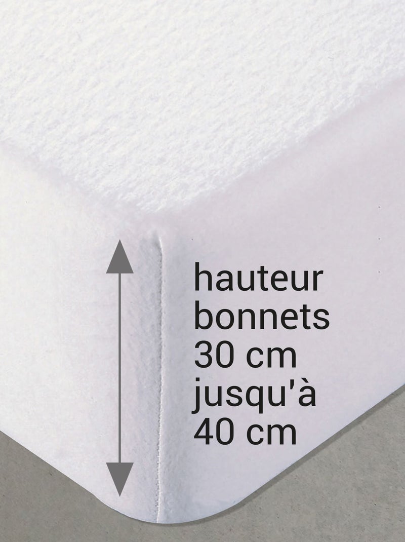 Becquet - Protège matelas grands bonnets MOLLETON GRANDS BONNETS en coton Blanc - Kiabi