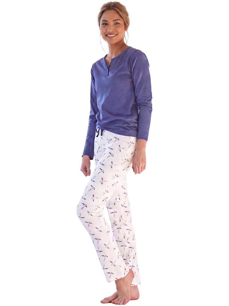 Becquet - pyjama evasio hiron en coton Bleu denim - Kiabi
