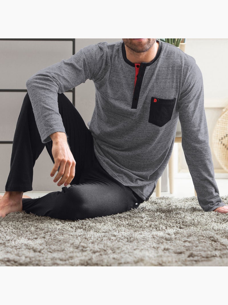 Becquet - Pyjama UNIV en coton Noir - Kiabi