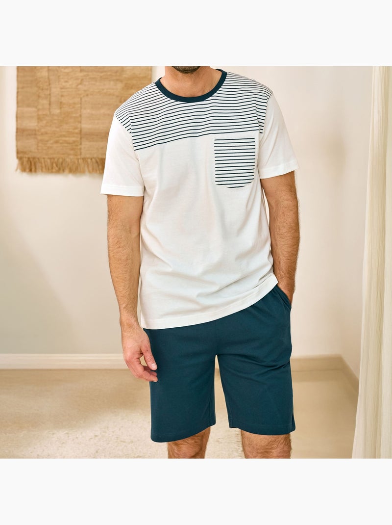 Becquet - Pyjashort HERVAN en coton Bleu - Kiabi