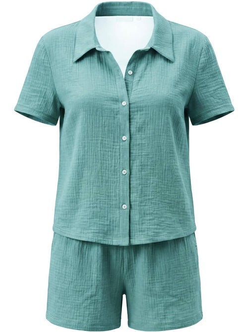 Becquet - Pyjashort PYJASHORT GAZE en coton - Kiabi Becquet - Pyjashort PYJASHORT GAZE en coton - Kiabi
