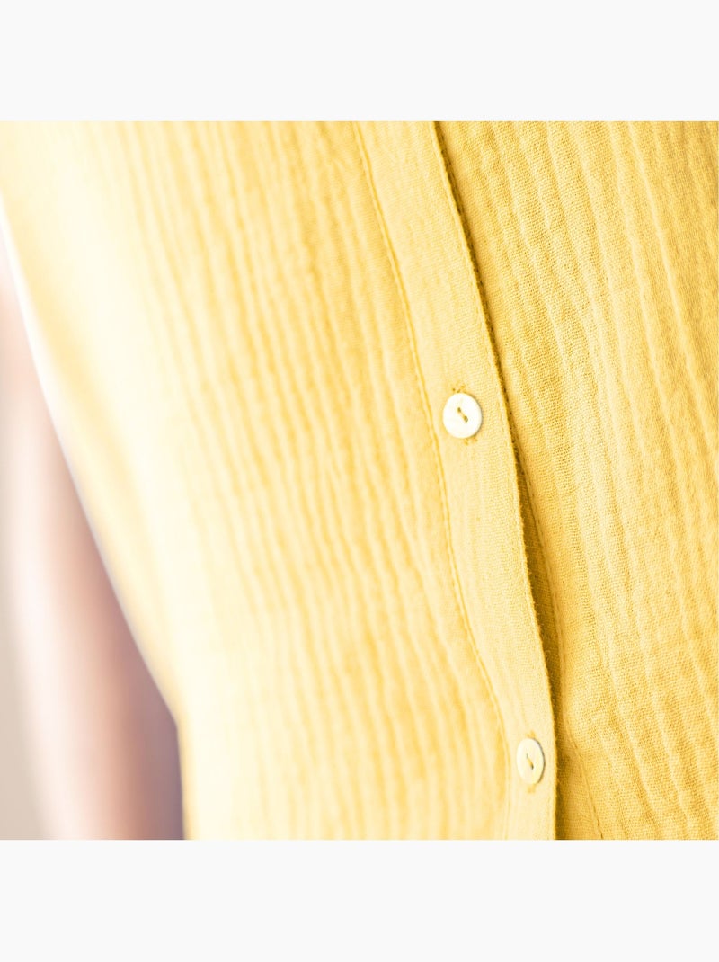 Becquet - Pyjashort PYJASHORT GAZE en coton Jaune paille - Kiabi