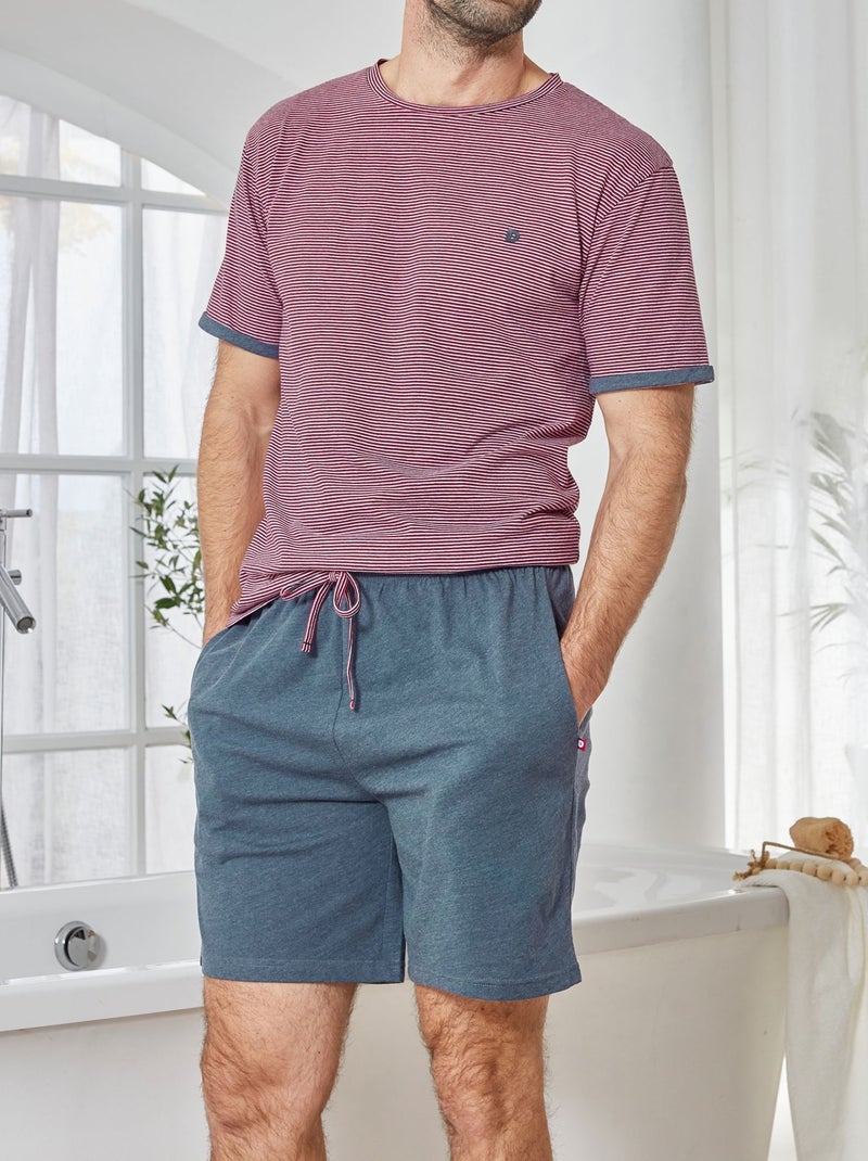 Becquet - Pyjashort TIANO en coton Bleu - Kiabi