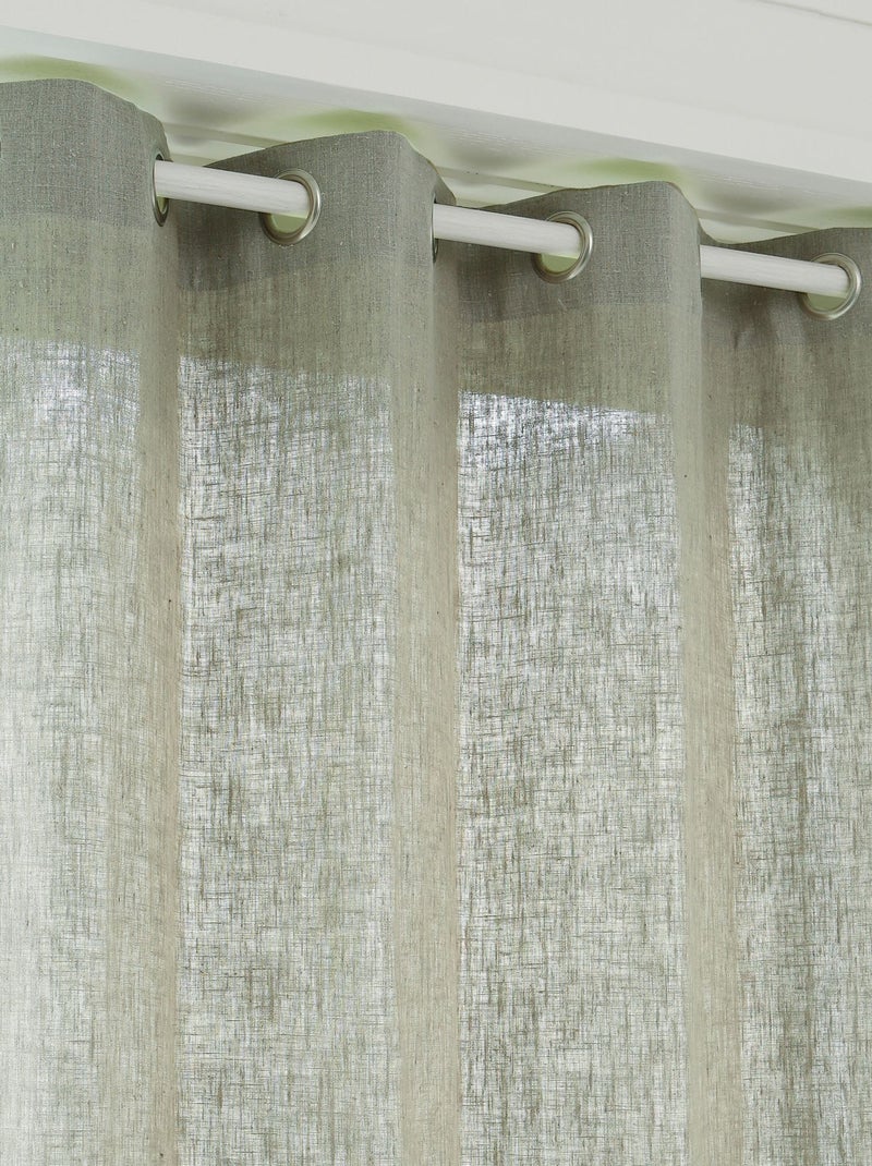 Becquet - Rideau LIN LAVÉ en lin Gris perle - Kiabi
