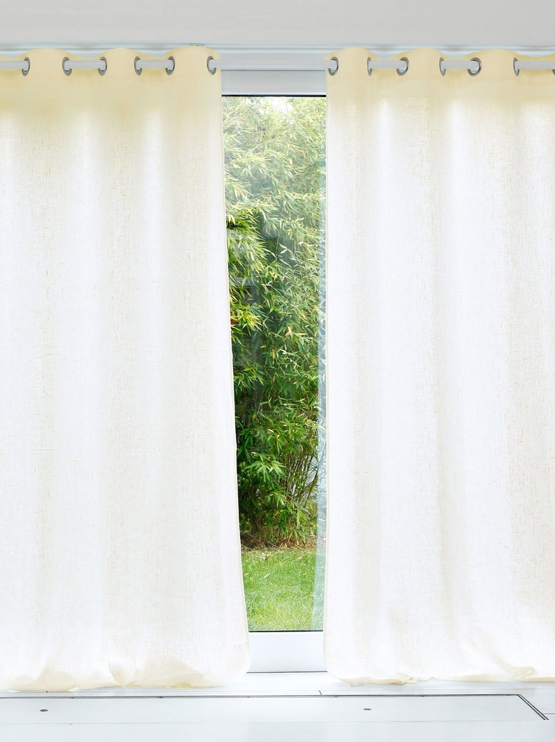 Becquet - Rideau LIN LAVÉ en lin Ivoire - Kiabi