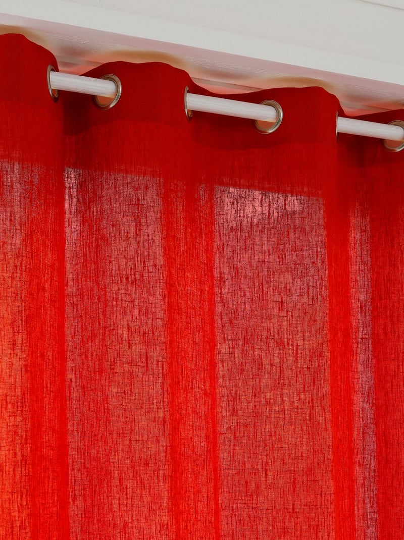 Becquet - Rideau LIN LAVÉ en lin Rouge brique - Kiabi