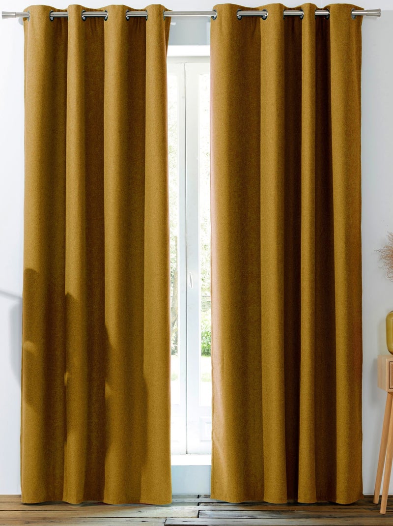 Becquet - Rideau occultant BOREAL OCCULTANT en polyester Jaune foncé - Kiabi