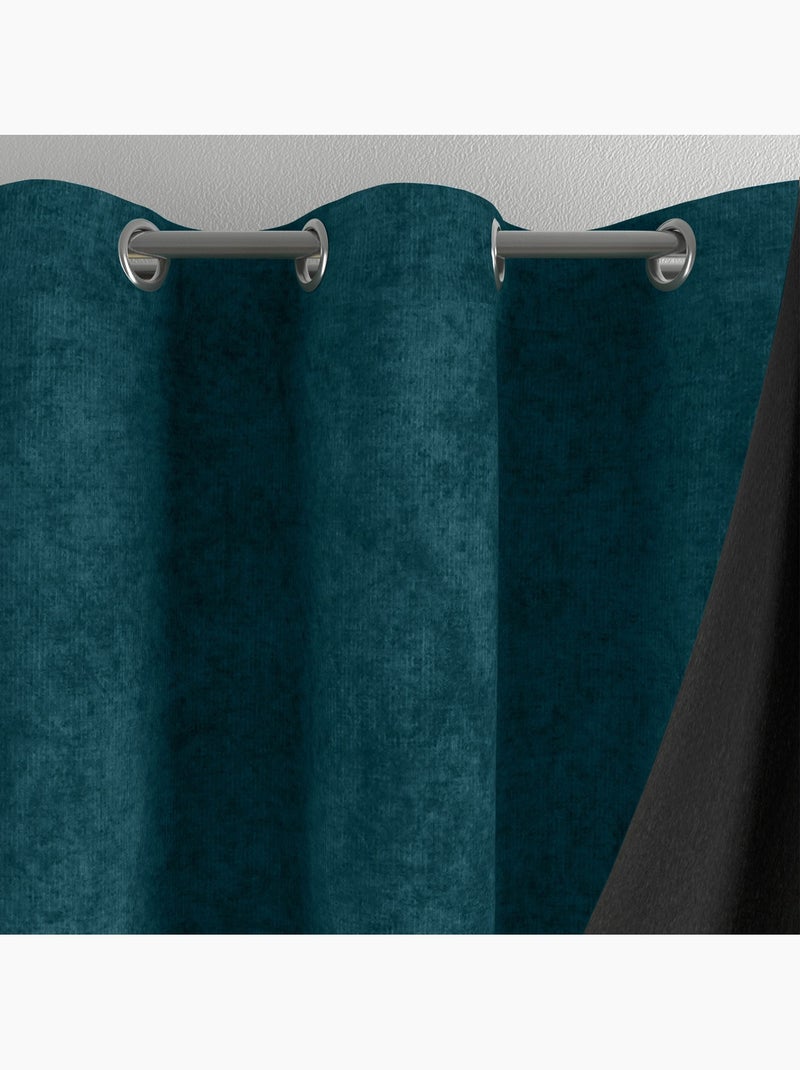 Becquet - Rideau occultant GALENA en polyester Bleu canard - Kiabi