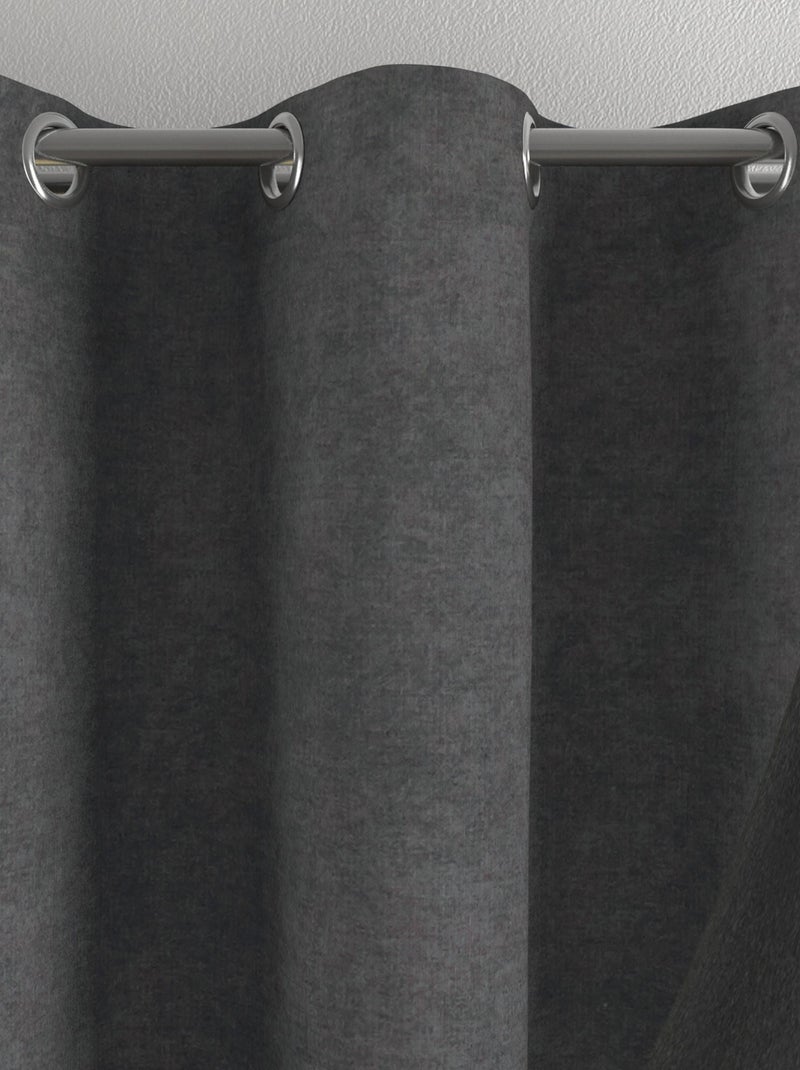 Becquet - Rideau occultant GALENA en polyester gris anthracite - Kiabi