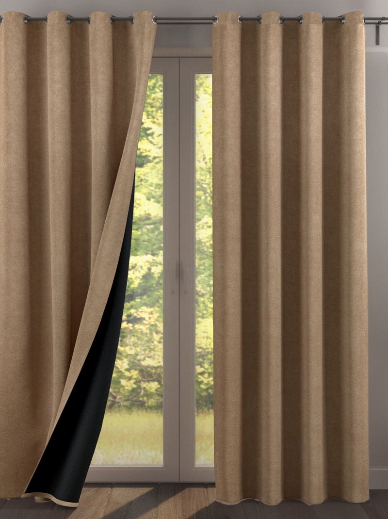 Becquet - Rideau occultant GALENA en polyester Marron cappuccino - Kiabi