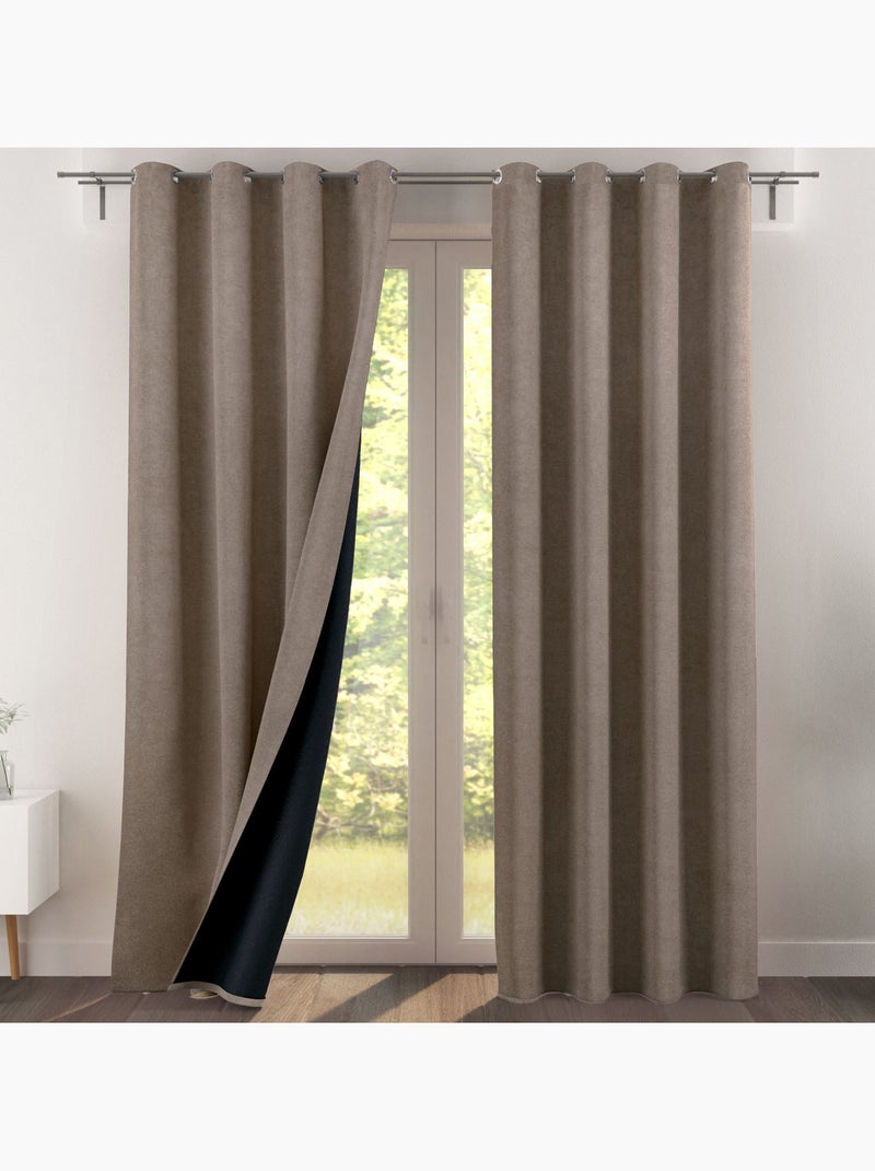 Becquet - Rideau occultant GALENA en polyester Marron cappuccino - Kiabi