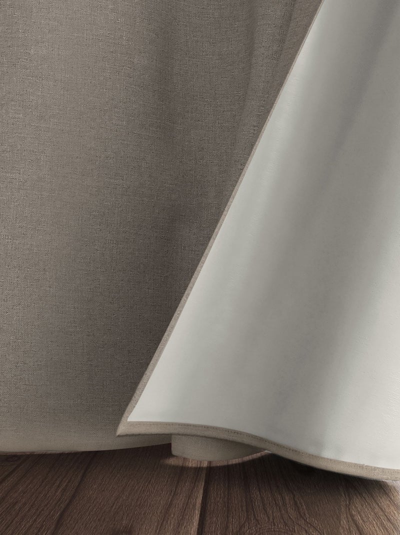 Becquet - Rideau occultant NATTE CHAMBRAY OCCULTANT THERMIQUE RIDEAU en polyester Beige sable - Kiabi