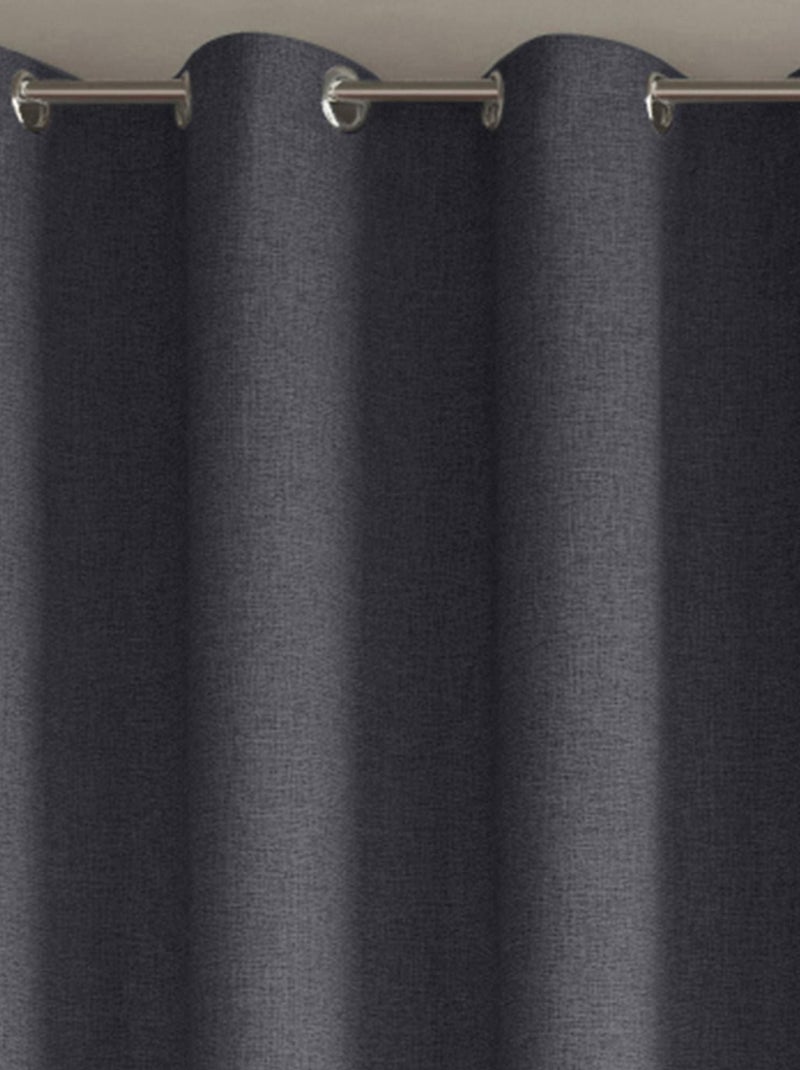 Becquet - Rideau occultant NATTE CHAMBRAY OCCULTANT THERMIQUE RIDEAU en polyester gris anthracite - Kiabi