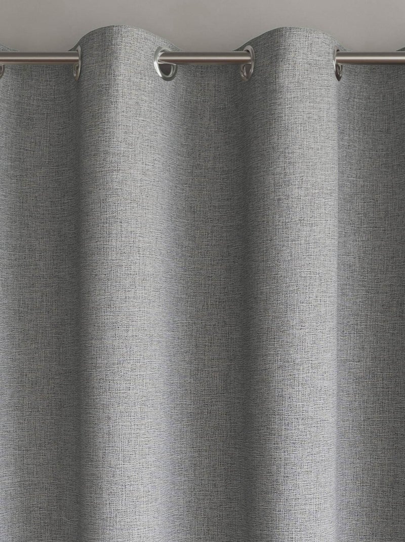 Becquet - Rideau occultant NATTE CHAMBRAY OCCULTANT THERMIQUE RIDEAU en polyester Gris Argenté - Kiabi